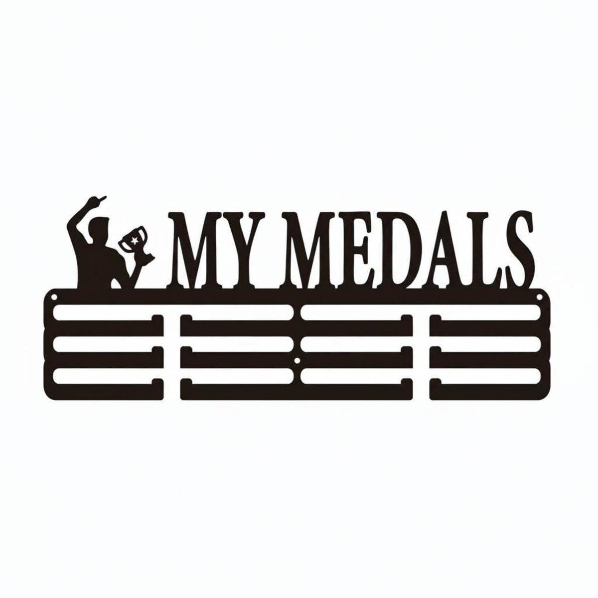 Metal Award Display Rack Easy Mounted Wall Medal Rack Decorative Wall Medal Hanger for Athletes, Runners