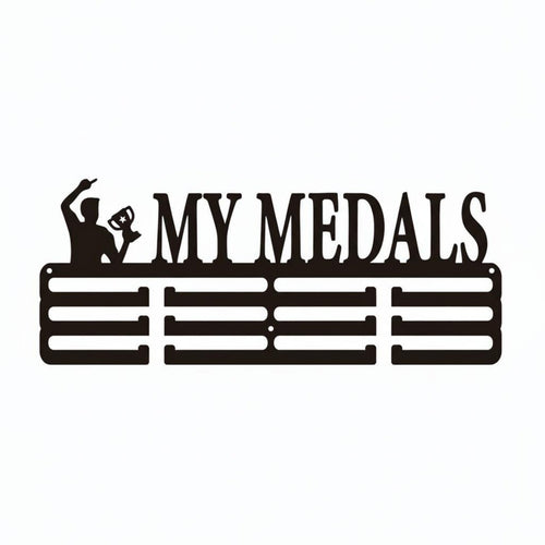 Metal Award Display Rack Easy Mounted Wall Medal Rack Decorative Wall Medal Hanger for Athletes, Runners