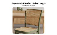 Cane Rear Side Chair Stackable Home Seating Vintage Design Long-Lasting for Homeowners, Restaurant Owners, Kitchen