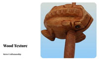 Wooden Frog Guiro Decorative Wooden Frog Rasp Natural Finish for Musicians, Kids