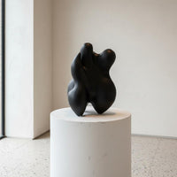Black Abstract Sculpture Luxury Accent Biomorphic Art Figurine Unique Design