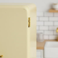 Miniature Refrigerator Realistic Details Doll Kitchen Refrigerator Handmade Retro Metal Mini Fridge for Children, Hobbyists