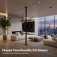 Floor-to-Ceiling Rotating Media Pole 360° Rotation Living Room Furniture