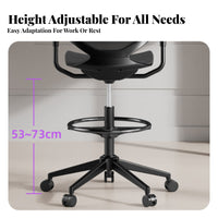 Rolling Drafting Chair Lumbar Support Office Furniture 360° rotate for Students