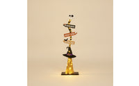 Witch Broom Sign Decorative Sign with String Lights Standing for Party Hosts