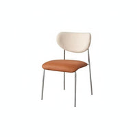 Upholstered Metal-Frame Chair Ergonomic Design Home Furniture Easy Assembly