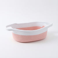 Cotton Rope Basket with Handles Natural for Shelves
