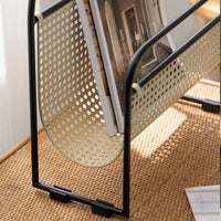 Magazine Rack Minimalist Design Woven Newspaper Stand Versatile Metal Frame Book Holder for Office, Living Room