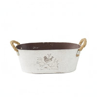 Oval Iron Planter Vintage Oval Planter Container Farmhouse Style
