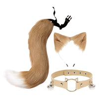 Cosplay Cat Ear Headband and Tail Accessory Set for Adults
