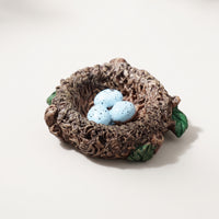 Bird Nest with Eggs Resin Mini Artificial Bird Nest Rustic Ornament for Crafters, Collectors, Fairy Garden Areas, Photography