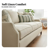 traditional Country design 2-Seater Upholstered Sofa Farmhouse Design Floral Print Skirted Sofa Breathable Fabric Living Room Furniture Sturdy Frame for Apartment Dwellers, Families, Homeowners, Den, Bedroom, Office, Dorm