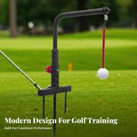 Indoor/Outdoor Use Golf Swing Practice Aid Adjustable Height Swing Groover Practice Tool Portable Design for Beginners, Backyard