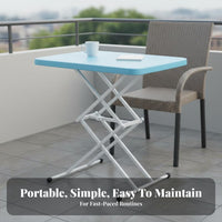 Adjustable Height Folding Table Foldable Design Adjustable Height Desk Space Saving Portable Laptop Desk for Remote Workers, Outdoor, Camping, Bedroom