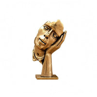Abstract Human Sculpture Compact Brass Figurine Flat Base
