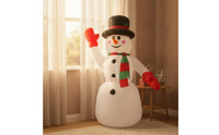 Giant Inflatable Snowman with Top Hat Easy to Inflate Christmas Inflatable Snowman Sturdy Lawn Decoration Stable for Families, Garden