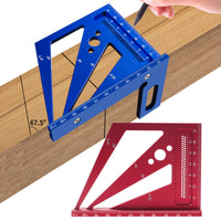 Aluminum Alloy Woodworking Square Ruler with Four Corners and Triangle, Fourth Generation, for Measuring and Layout