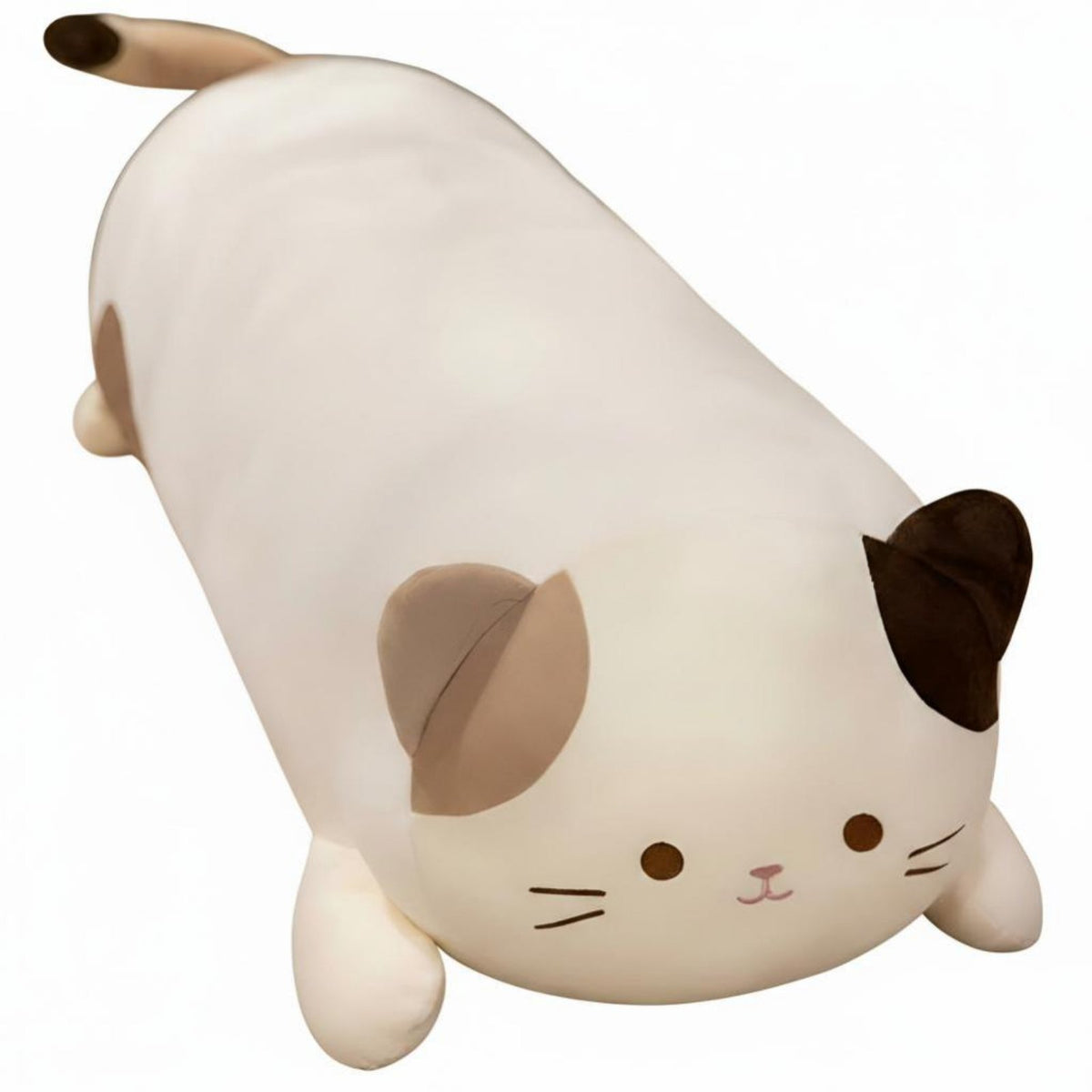 Cat Plush Long Pillow, Stuffed Doll Pillow, Soft Bedside Leg Pillow for Girls, Boys, Side Sleeper, Bedroom Decor