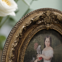 Classic Resin Picture Frame, Handmade, 10x15cm Inside / 17x20cm Outside, Antique Gold, European Photo Frame for Wedding Gifts for Bride and Groom