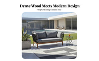 4 Pieces sturdy Wood Frame 4-Piece Woven Rope Sofa Set Minimalist Design Outdoor Furniture Weather-Resistant Conversation Group Plush paddings for Hospitality Industry, Business Owners, Patio, Hotel Terrace, Garden, rearyard
