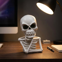 Sitting Skeleton Statue Spooky Skeleton Figurine Collectible for Desk