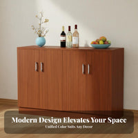 Floor Standing Cabinet with Doors Versatile Design Kitchen Cupboard Adjustable Shelves Living Room Console Cabinet for Homeowners, Families, Entryway