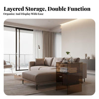 Multi-Level Accent Table adaptable Use Waterfall End Table Sturdy and sturdy
