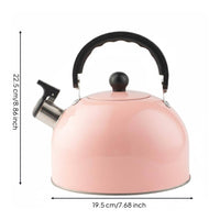 Pink Singing Kettle    Whistle 3L Stovetop Water Kettle Anti-Heat Handle Stainless Steel Whistling Teapot for Coffee Drinkers, Home Bar