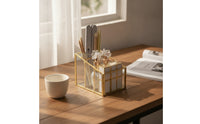 Cosmetic Organizer with Metal Frame Divided for Women, Teens