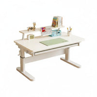 Children's Study Desk and Chair Set Extra Thick Desktop Solid Wood Writing Table Stable Structure Ergonomic Adjustable Construction Suitable for Students Learning at Home