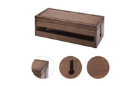 Desktop Cable Storage Box Solid Wood Desk Cord Organizer for Living Room