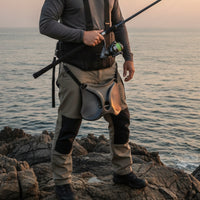 Fishing Harness with Rod Holder Adjustable Fishing Belt with Rod Holder Padded Corrosion-Resistant for Fishermen