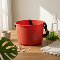 Shoulder Strap Pail Wide Uncovered Top Household Item Yellow Hardware
