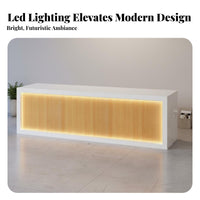 Modern Front Desk Reception Desk Sturdy Retail Checkout Counter Wear-resistant Particle Board Construction Suitable for Receptionists Business Owners Hotel Lobby