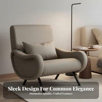 mid-century-inspiredera Modern Design Upholstered Single Sofa Soft Upholstery Oversized Comfy Armchair Minimalist Aesthetic Lounge Chair firm-density Foam for Interior Designers, Apartment Dwellers, Hotel Lobby, Reception Area, Living Room, study nook