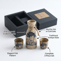 Japanese Ceramic Sake Set, Minimalist Style