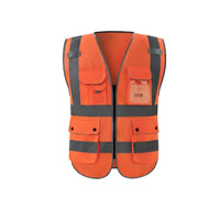 Long-Lasting Reflective Safety Vest Lightweight High Visibility Vest Machine Washable Safety Workwear for Road Workers