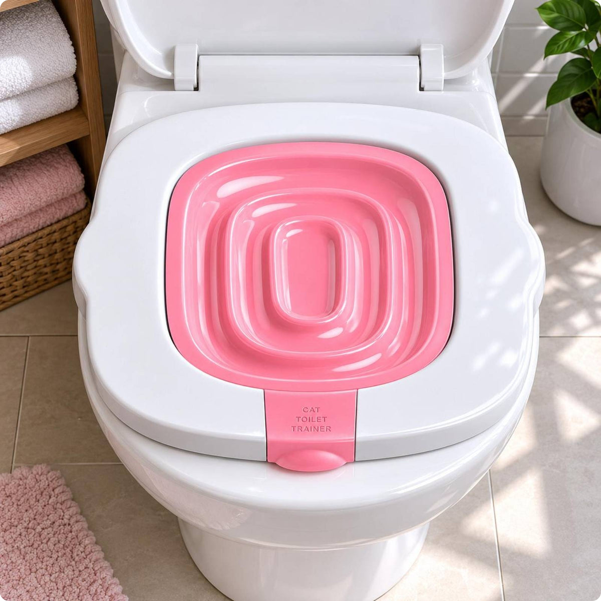 White Feline Toilet Guide Recessed Opening Square Feline Toilet Guide