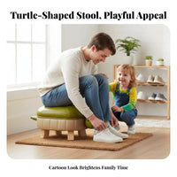 Turtle Ottoman Good Fortune Symbol Low Stool Sturdy Legs for Living Room, Adults