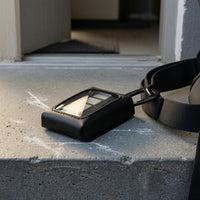 Transparent Window Garage Door Opener Pouch Carabiner Clip Garage Door Opener Holder Hook-and-Loop Closure PU Leather Pouch Stitched Edges