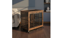 Dog Crate Furniture Flat Top Wood Metal Dog Crate Sturdy