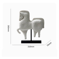 Sandstone Horse Statue Minimalist Rustic Style Modern Horse Sculpture Minimalist Design Steed Ornament for Hotel, Office, Desktop