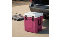 Roto-Molded Cooler Box Portable Cooler with Latches Long-Lasting Insulated Box Secure for Campers, Fishing