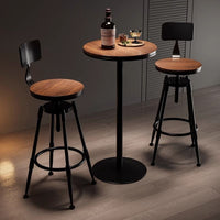 Iron Bar Chair and Table Set with High Stools
