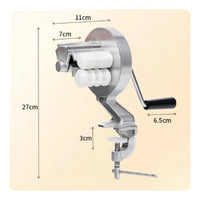 Hand Crank Pasta Machine Aluminum Alloy Kitchen Tool Black Grip