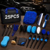 Car Detailing Kit Drill Brush Attachment Wheel Vent Scrub Brushes Wash Mitt