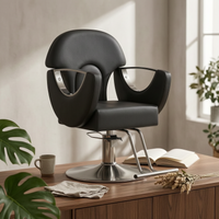 Hydraulic Styling Chair Round Base Salon Styling Chair Polished Finish