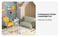 Young Child Two-Seater Sofa Nordic Design 2-Seater childs' Loveseat Dense Foam Foam for Preschoolers, Parents, Living Room