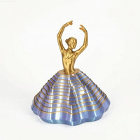 3D-Printed Ballerina Ornament with Skirt Base Stress-Relief Ballerina Ornament Decorative Dancer Statue Modern for Dancers, Workspace