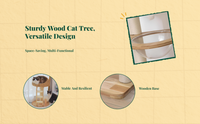 Multi-level compact wood cat tree